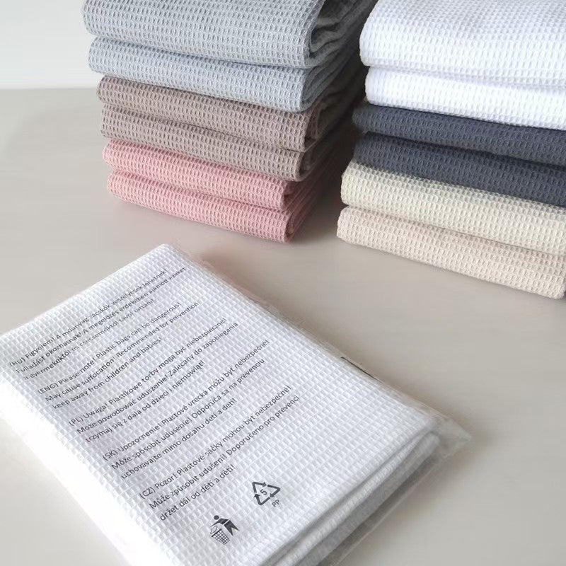 Cotton Waffle Dish Cloth Solid Color Kitchen Towel
