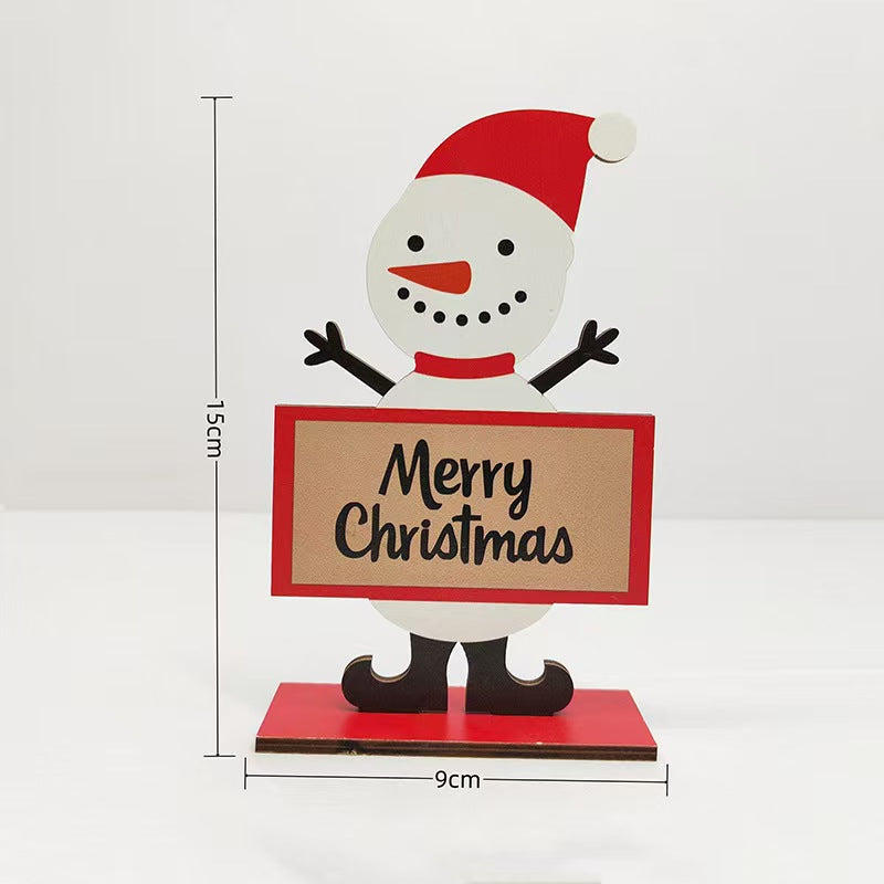 Wood Christmas Table Decor DIY Scene Display Ornament