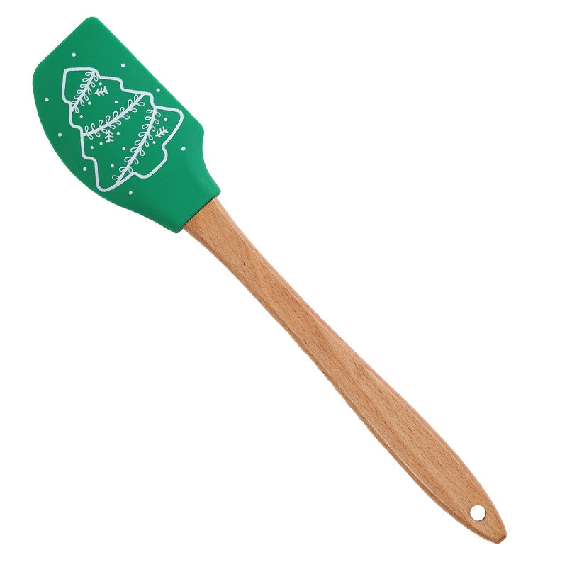 Christmas Silicone Spatula with Beech Wood Handle
