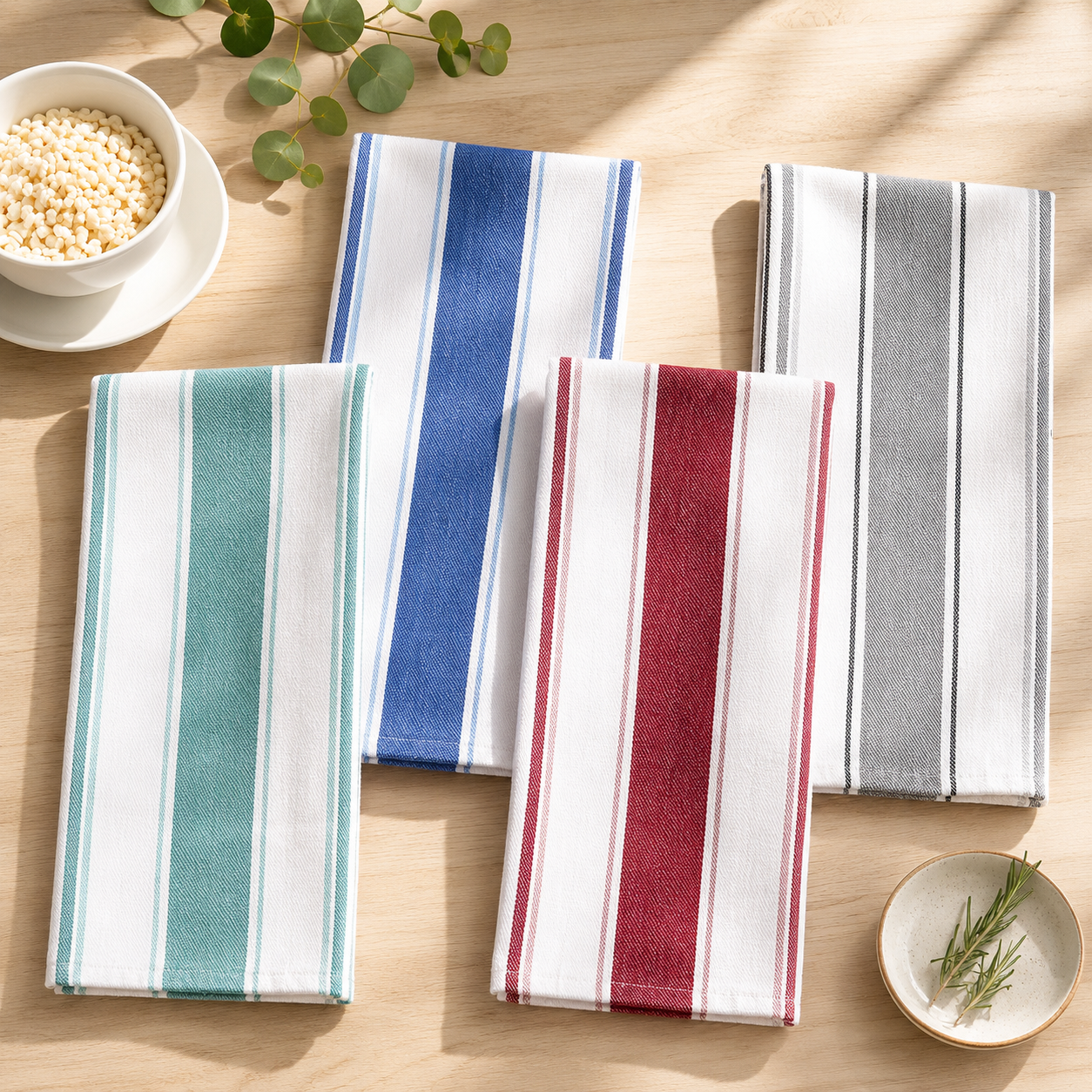 Cotton Tea Towel, Yarn-Dyed Kitchen Napkin Cloth