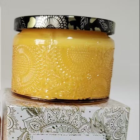 Luxury Embossed Glass Soy Candle