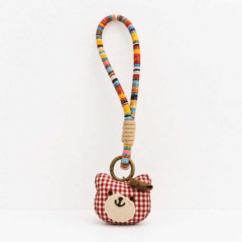 Handmade Boho Animal Doll – Woven Fabric Bag Charm