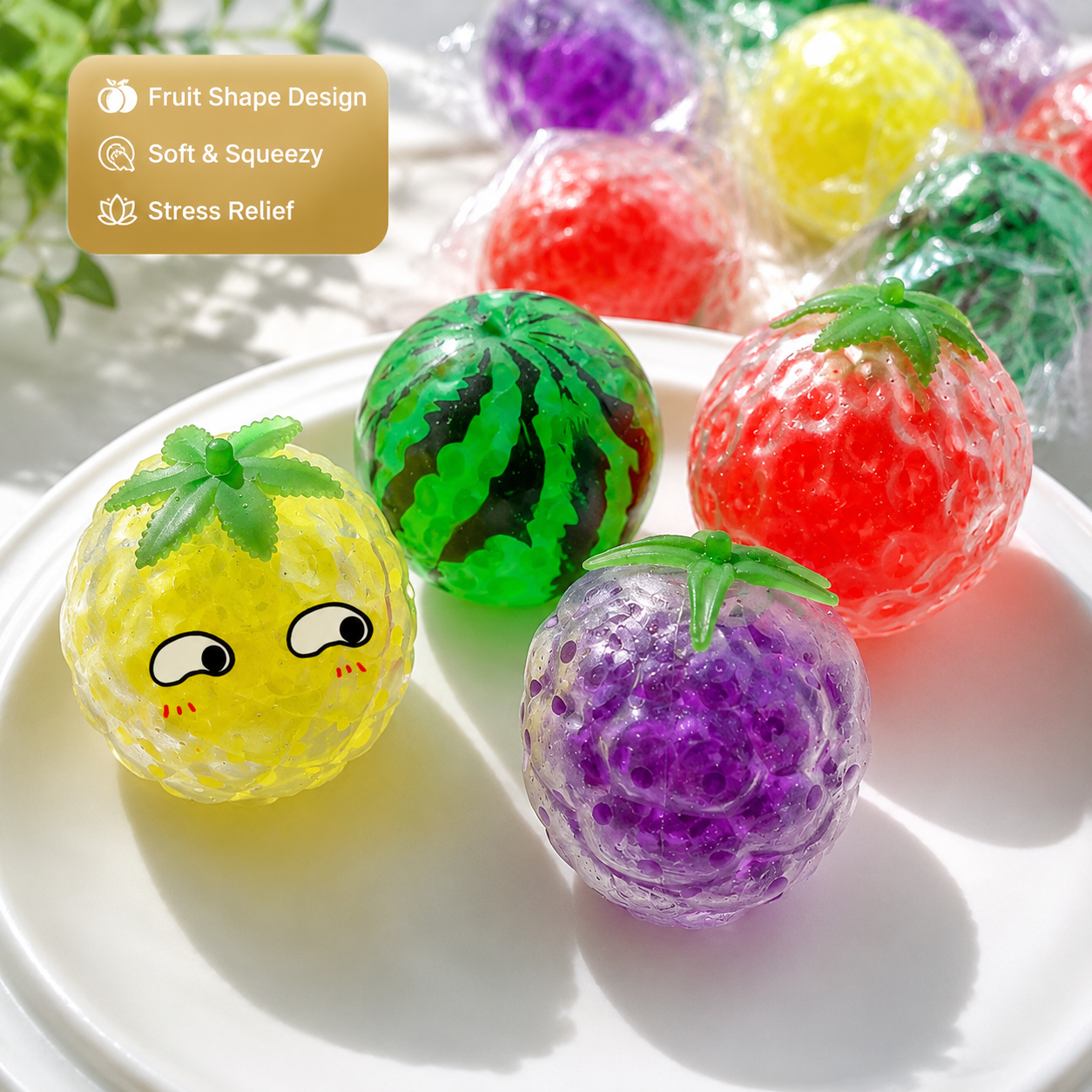 Fruit Squishy Squeeze Ball Toy – Stress Relief Decompression Toy