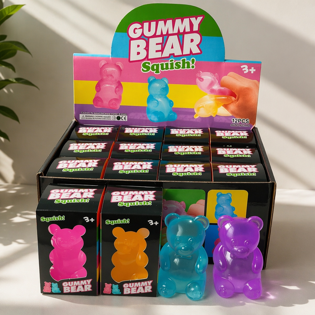 Malt Syrup Bear Squishy Toy – Transparent Jelly Stress Relief Fidget Toy