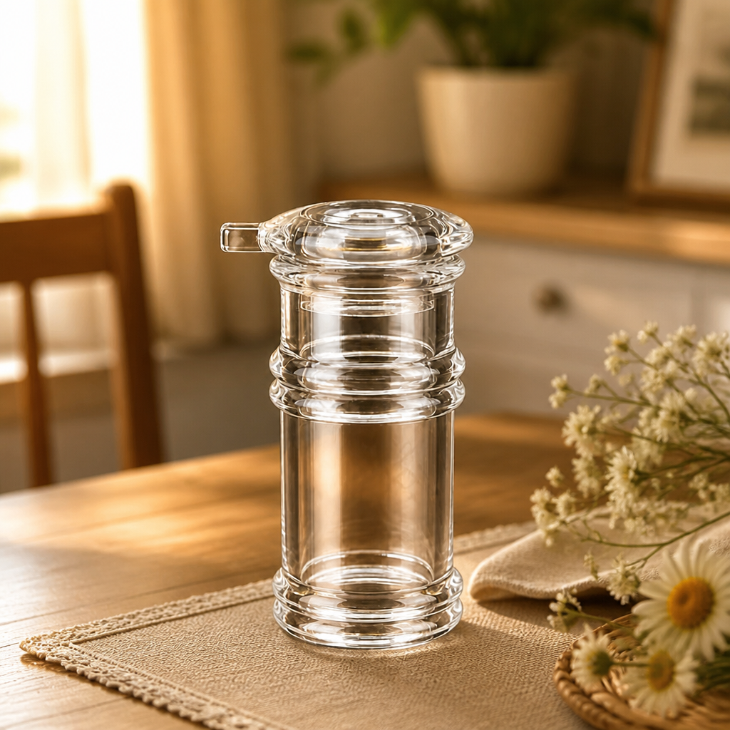Acrylic Oil Dispenser Bottle, Clear Kitchen Seasoning Container with Non-Drip Spout for Olive Oil, Vinegar, Soy Sauce, and Liquid Condiments