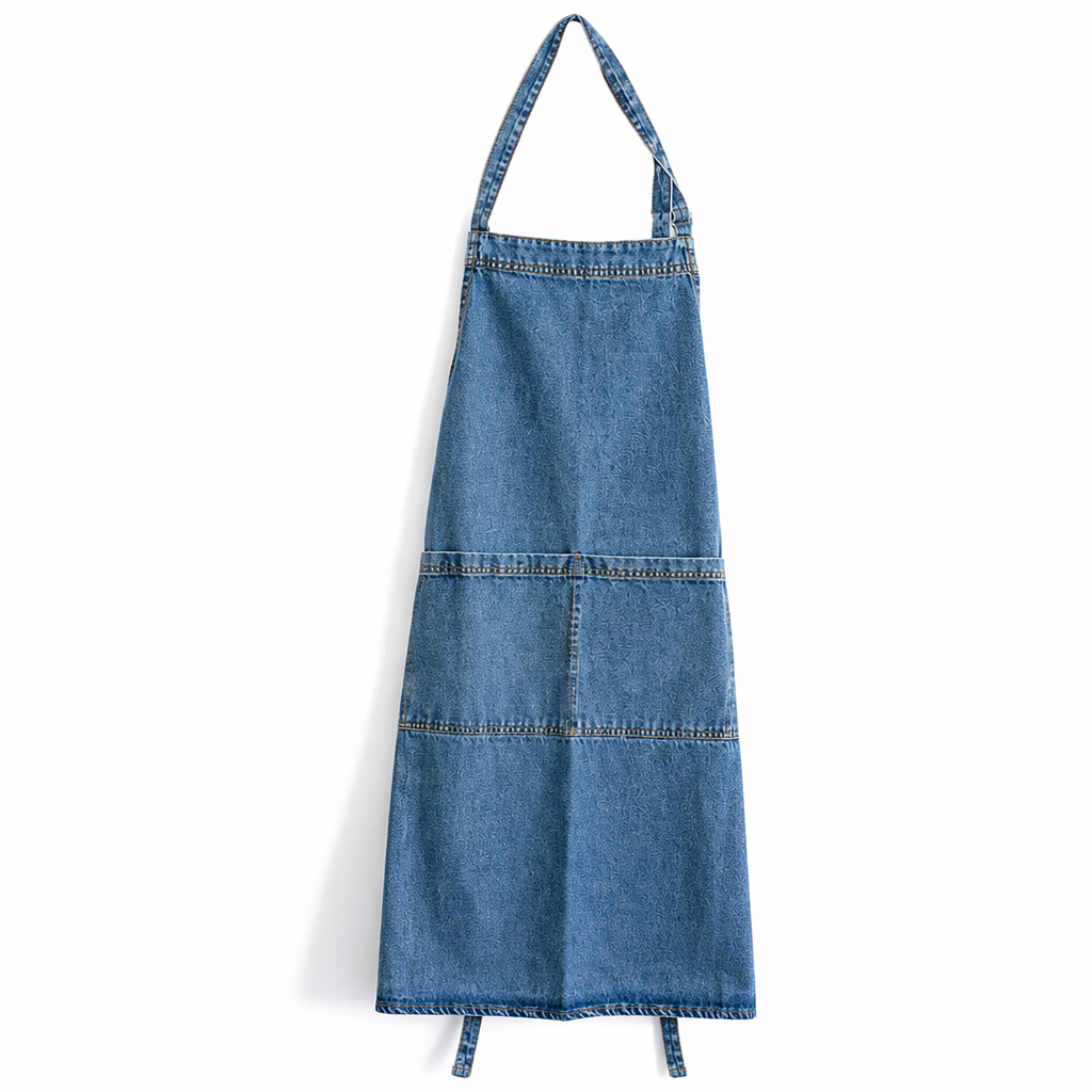 Denim Apron for Kitchen, Adjustable Multipurpose Work Apron with Pockets for Cooking, Gardening, Painting, Crafting, and Café Use