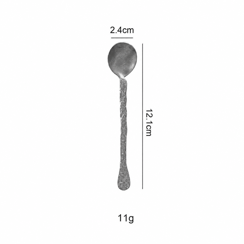 304 Stainless Steel Vintage Tree Bark Texture Flatware Set, Fruit Fork & Dessert Spoon Set for Pastry, Cake, Coffee, and Home Dining