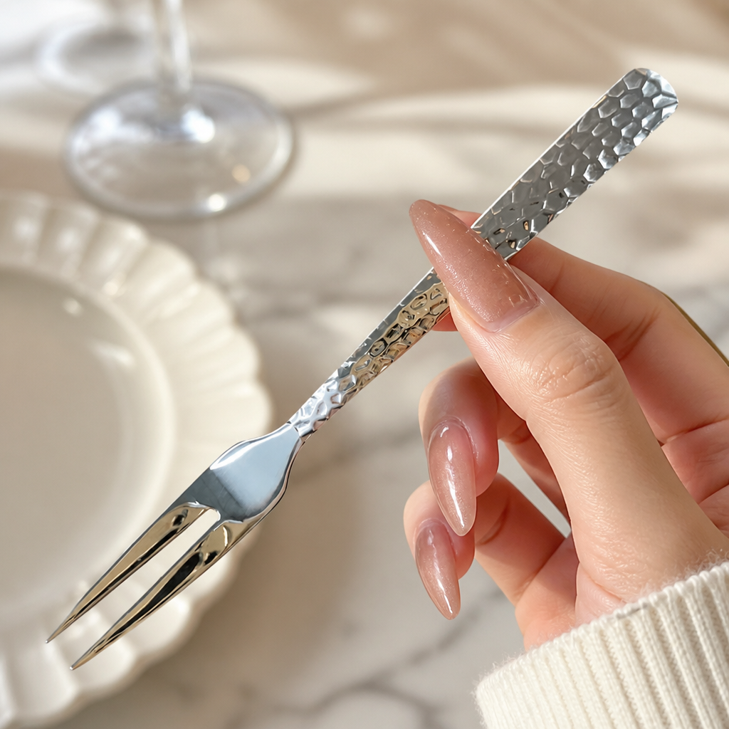316 Stainless Steel Fruit Fork, 2-Prong Dessert Fork