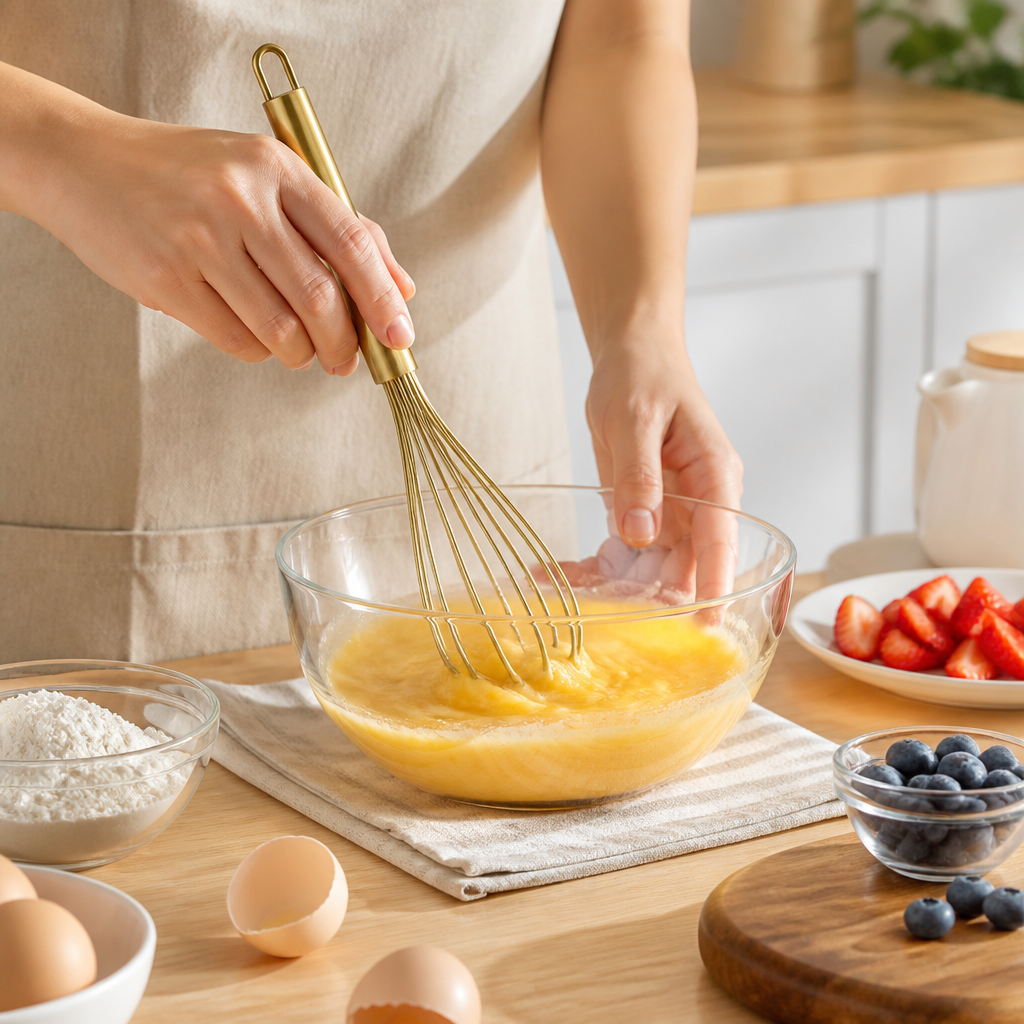 Gold Stainless Steel Balloon Whisk, Titanium Gold Plated Kitchen Wire Whisk