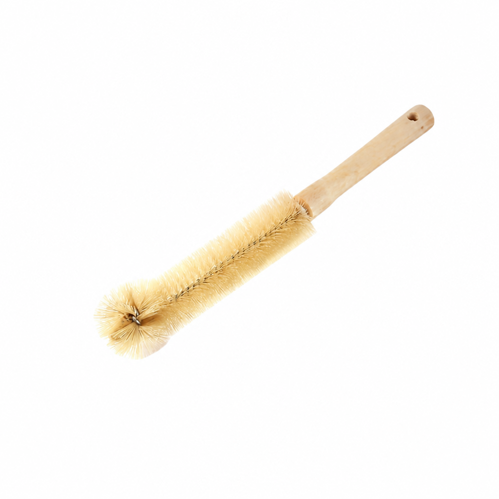 Long Wooden Handle Bottle Brush, Multi-Purpose Cleaning Brush with 360° Bristles