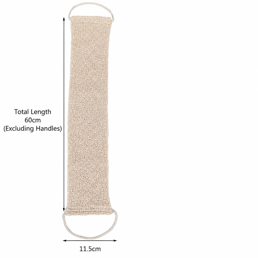 Natural Exfoliating Bath Belt – Sisal & Cotton Back Scrubber with Handles for Shower & Body Care