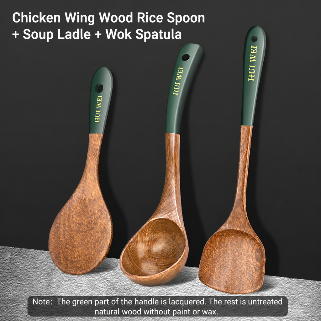 Natural Wooden Cooking Utensil Set – 3 Piece  Kitchen Tools