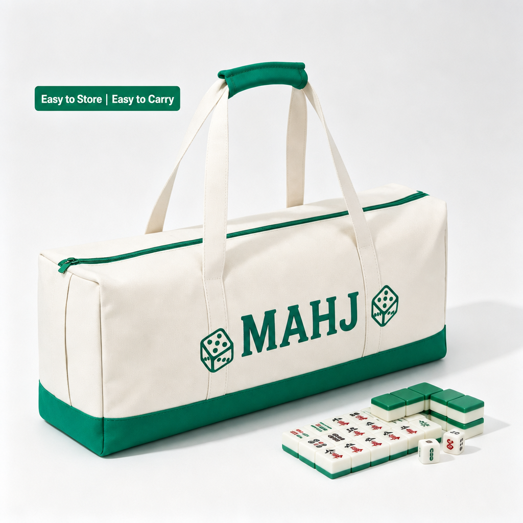 Portable Mahjong Storage Bag – Large Capacity Zipper Carrying Tote for Mahjong Tiles, Accessories, Travel, Game Night & Home Organization