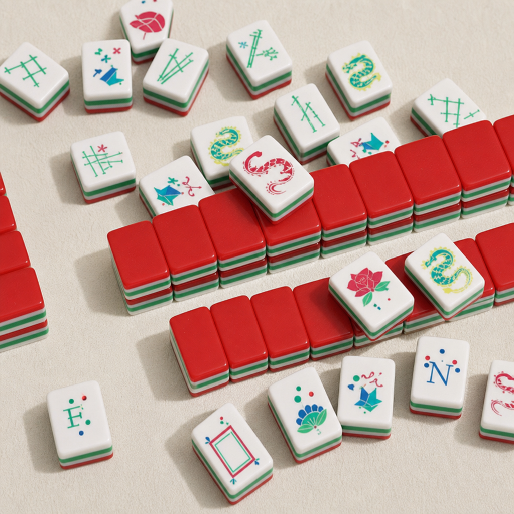 American Mahjong Set 160 Tiles 30mm Crystal Acrylic Mahjong Tiles Engraved Inner Print Complete Game Set
