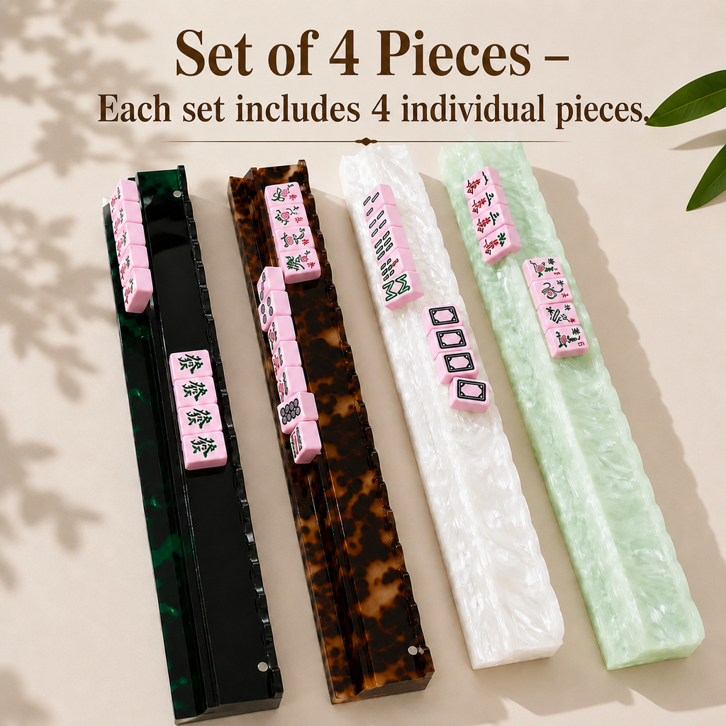 Set of 4 American Mahjong Rack Pushers, 20 Inch Mahjong Tile Racks