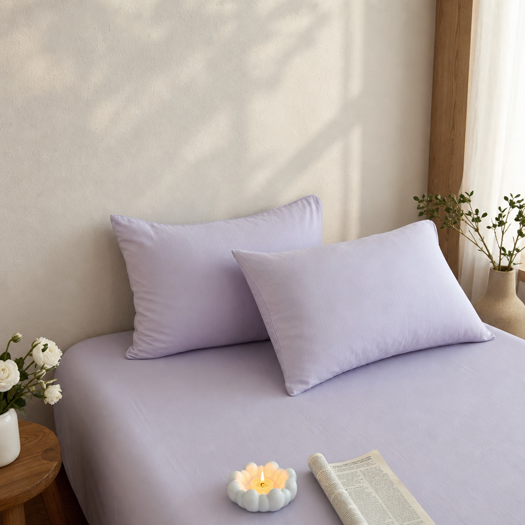 ashed Cotton Pillowcase – Soft Breathable Easy Care Pillow Cover