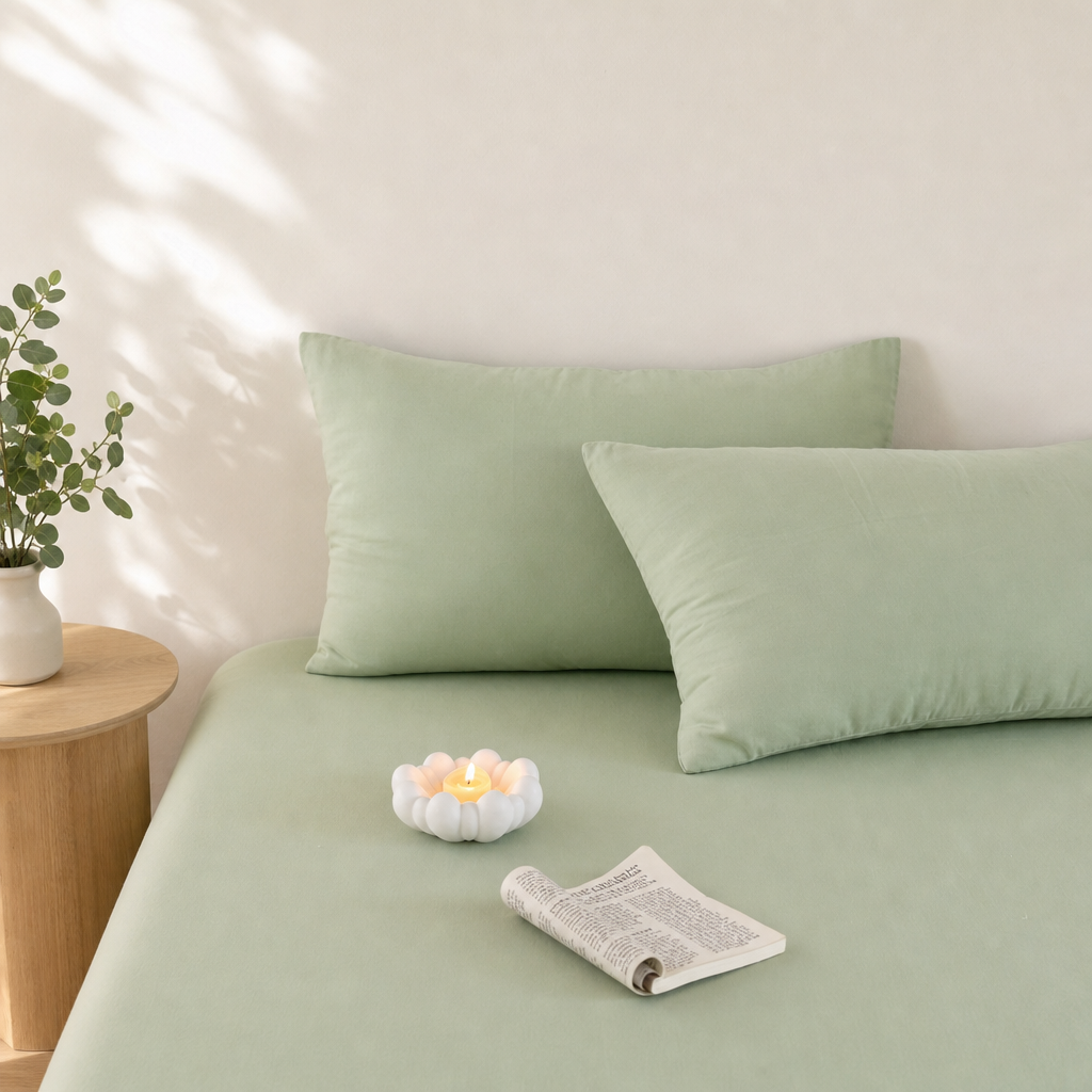 ashed Cotton Pillowcase – Soft Breathable Easy Care Pillow Cover