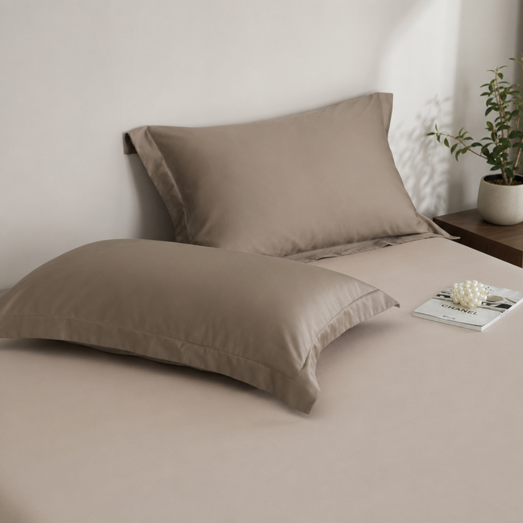 100% Long-Staple Cotton Pillowcase – Soft Breathable Solid Color Pillow Cover