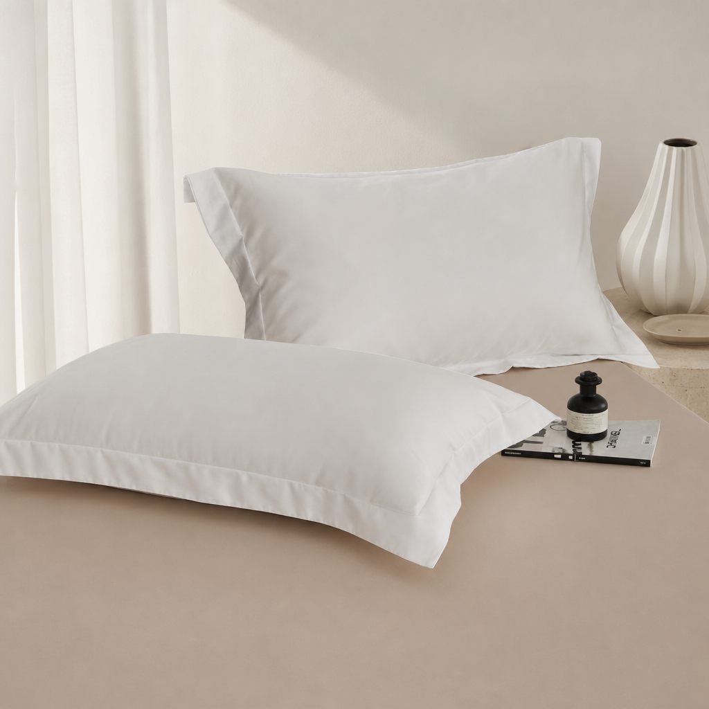 100% Long-Staple Cotton Pillowcase – Soft Breathable Solid Color Pillow Cover