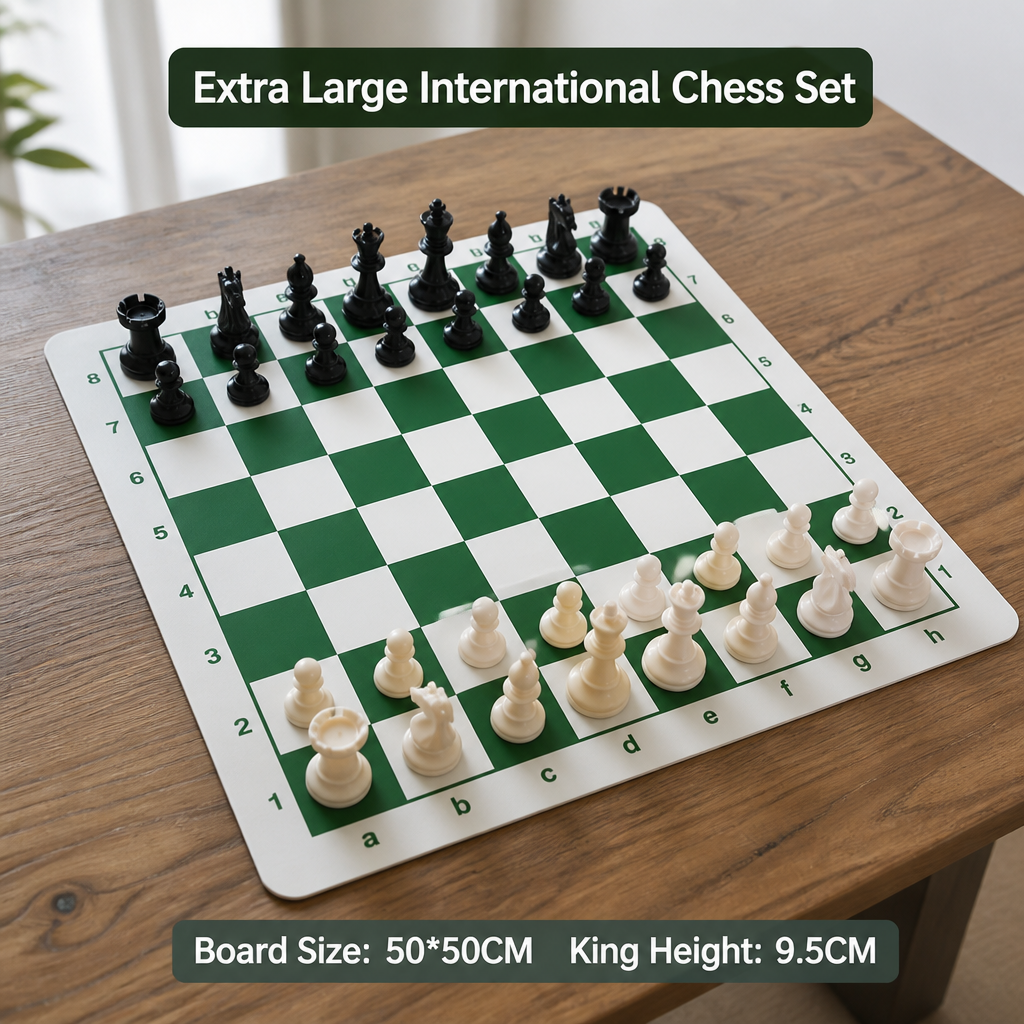 Portable Folding Chess Board Mat – PVC Leather Travel Chess Pad