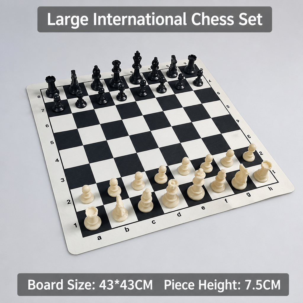 Portable Folding Chess Board Mat – PVC Leather Travel Chess Pad