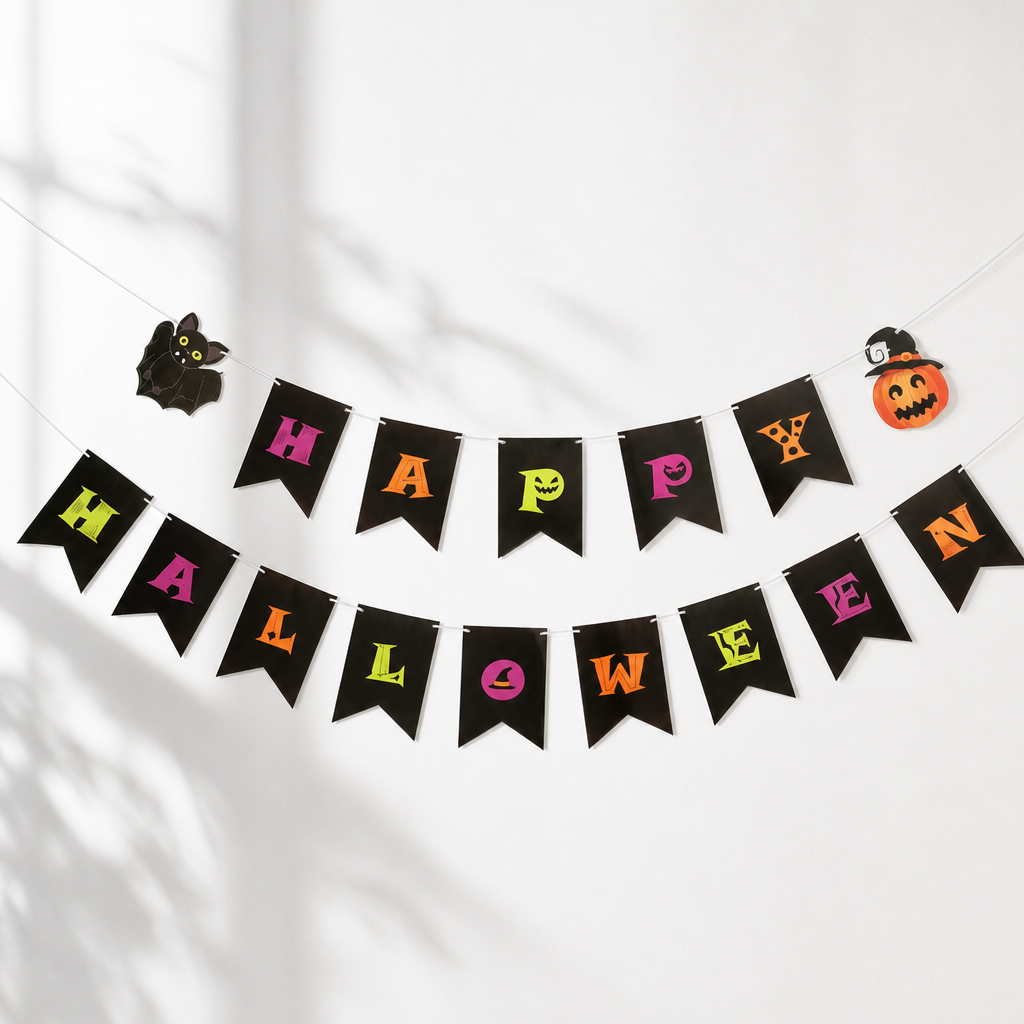 Halloween Banner Garland – PET Party Hanging Decoration