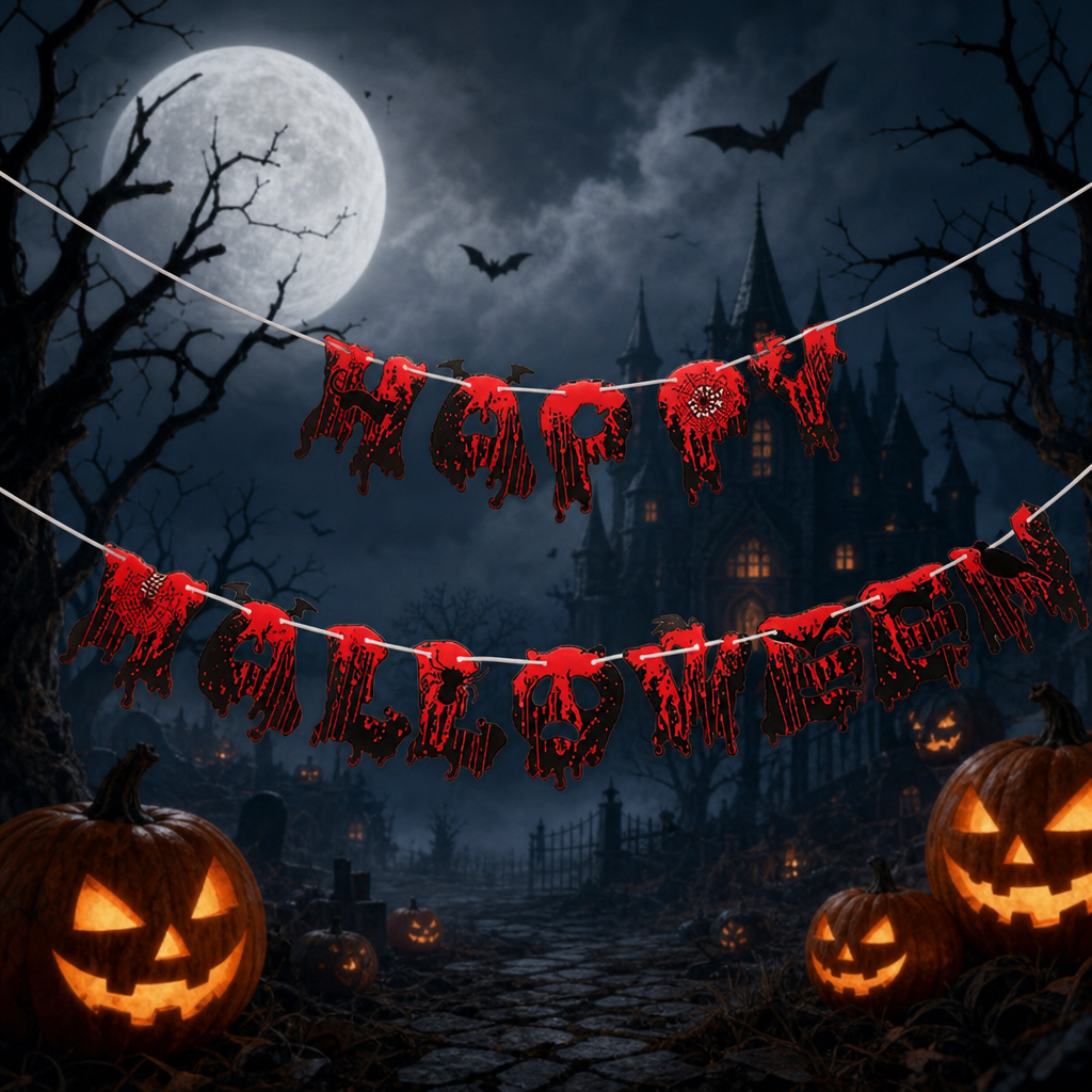 Halloween Banner Garland – PET Party Hanging Decoration