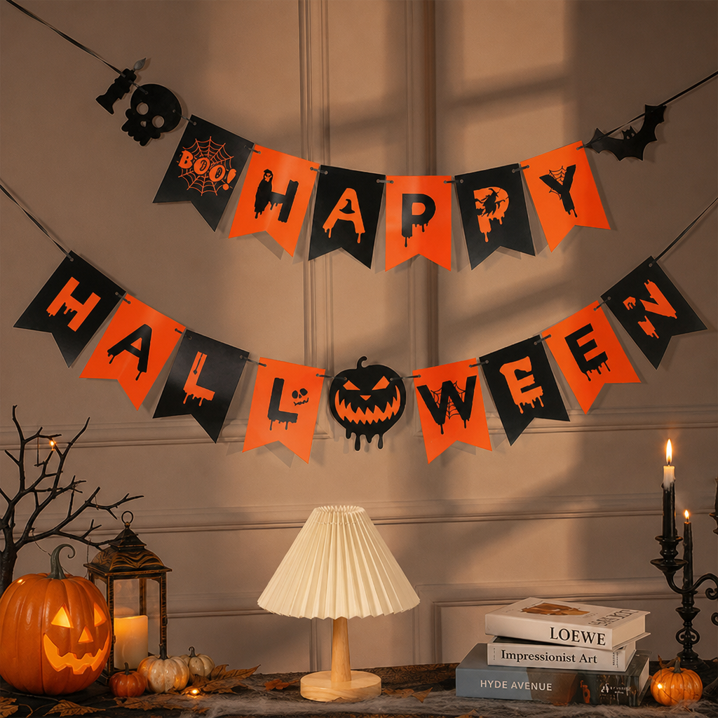 Halloween Banner Garland – PET Party Hanging Decoration