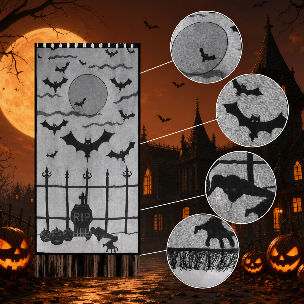 Halloween Door Curtain – Festive Party Entrance Hanging Decoration