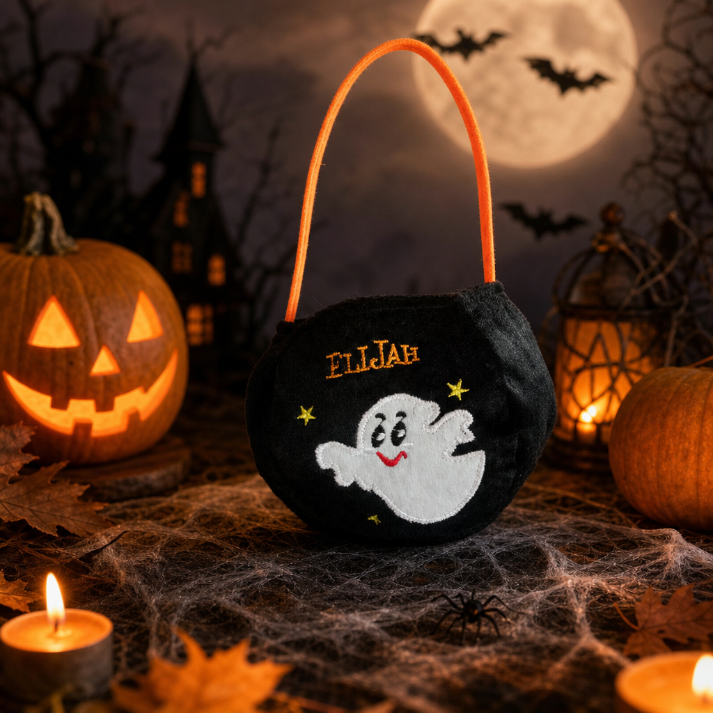 Halloween Pumpkin Trick or Treat Bag – Single Handle Candy Bag
