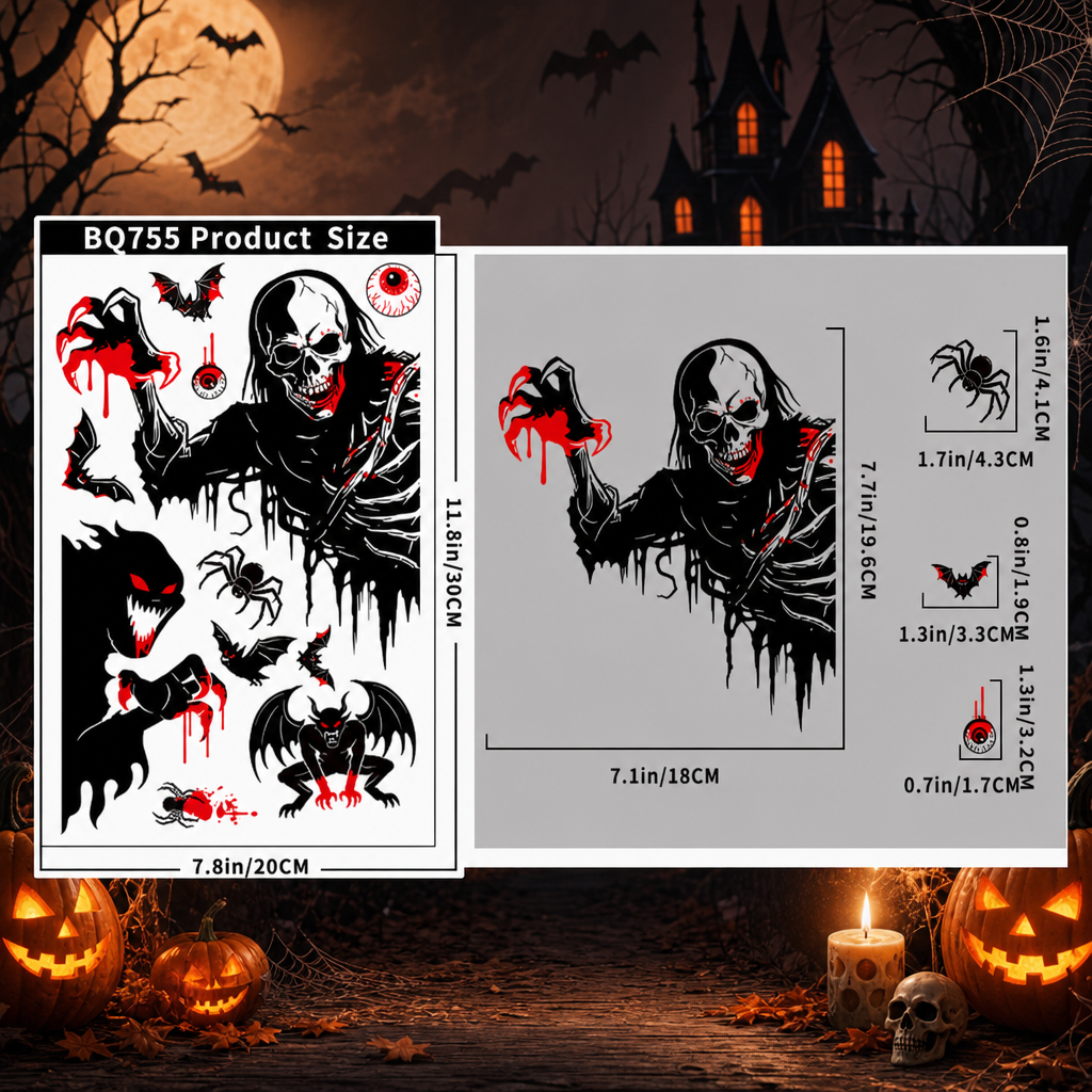 Halloween Horror Window Stickers
