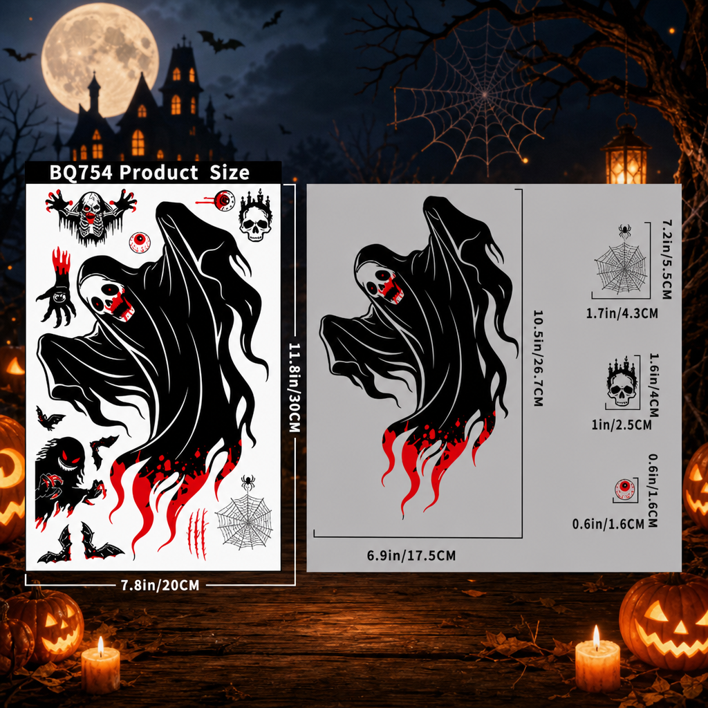 Halloween Horror Window Stickers