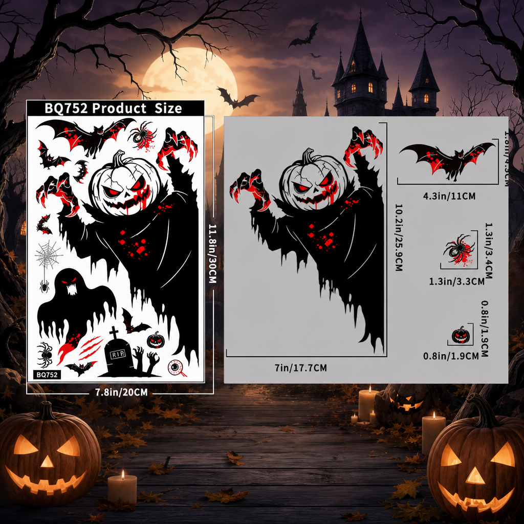 Halloween Horror Window Stickers