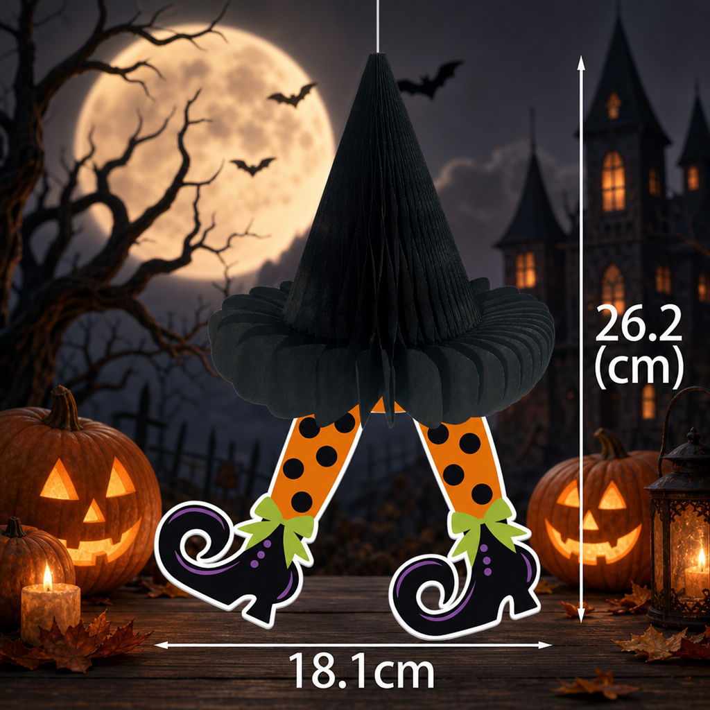 Halloween Ghost Honeycomb Ball Hanging Decor