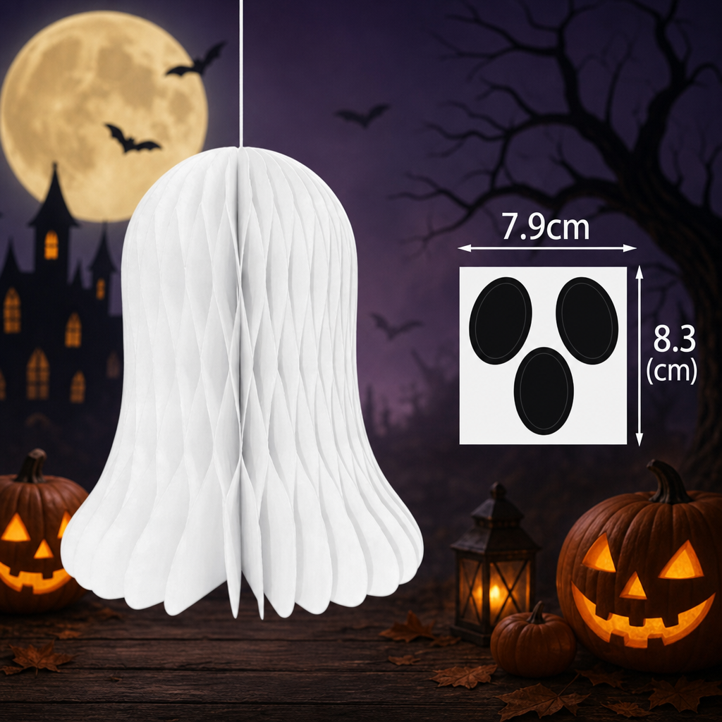 Halloween Ghost Honeycomb Ball Hanging Decor