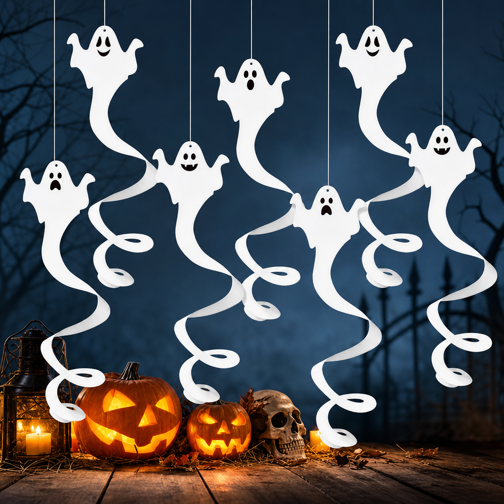 Halloween Spiral Hanging Decor – Festive Spooky Party Decoration