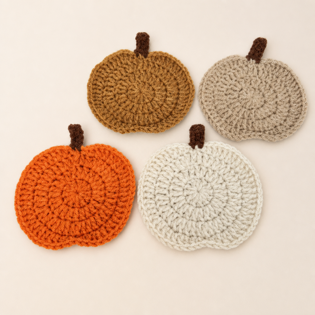Handmade Halloween Pumpkin Coaster – Crochet Pumpkin Cup Mat