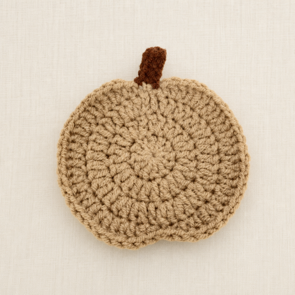 Handmade Halloween Pumpkin Coaster – Crochet Pumpkin Cup Mat