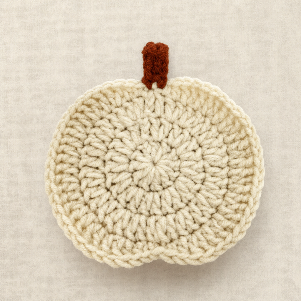 Handmade Halloween Pumpkin Coaster – Crochet Pumpkin Cup Mat
