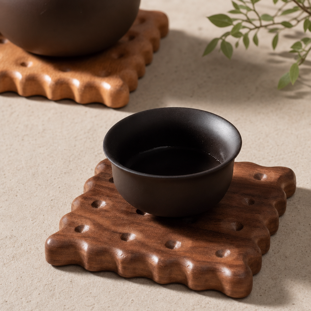 Wooden Cookie Coaster – Solid Wood Coffee Mug and Cup Coaster