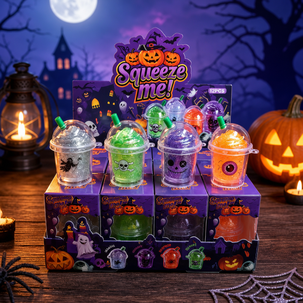 Halloween Squishy Milk Tea Cup – TPR Stress Relief Squeeze Toy
