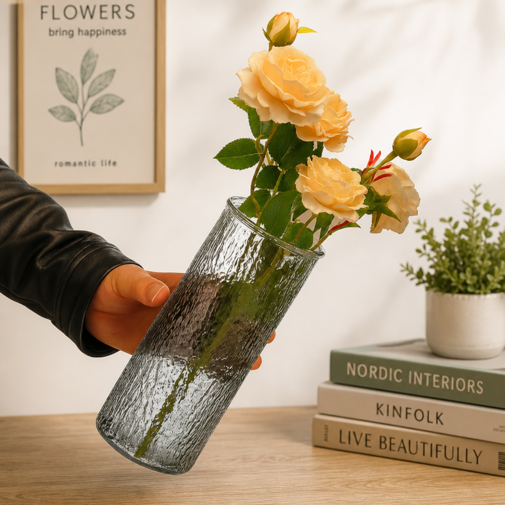 Simple Glass Vase – Clear Cylinder Flower Vase