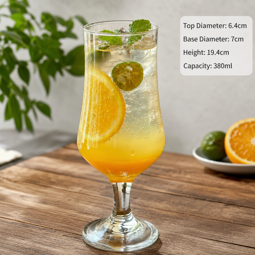Glass Juice Cup – Clear Drinking Glass for Milk Tea and Beverages