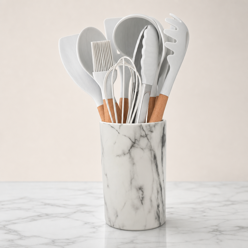 Multifunctional Kitchen Storage Holder – Plastic Utensil Organizer