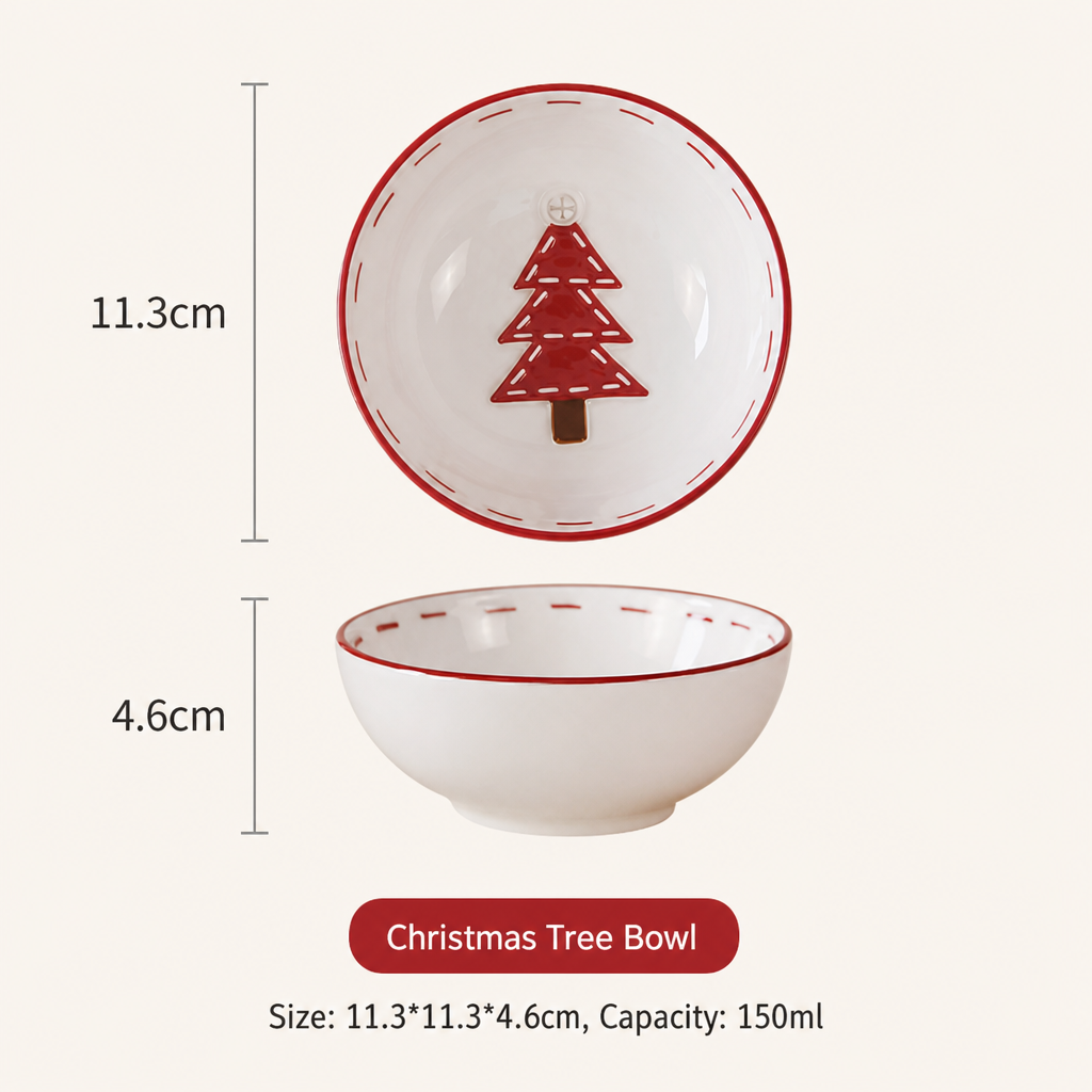 Cute Hand-Painted Christmas Ceramic Tableware