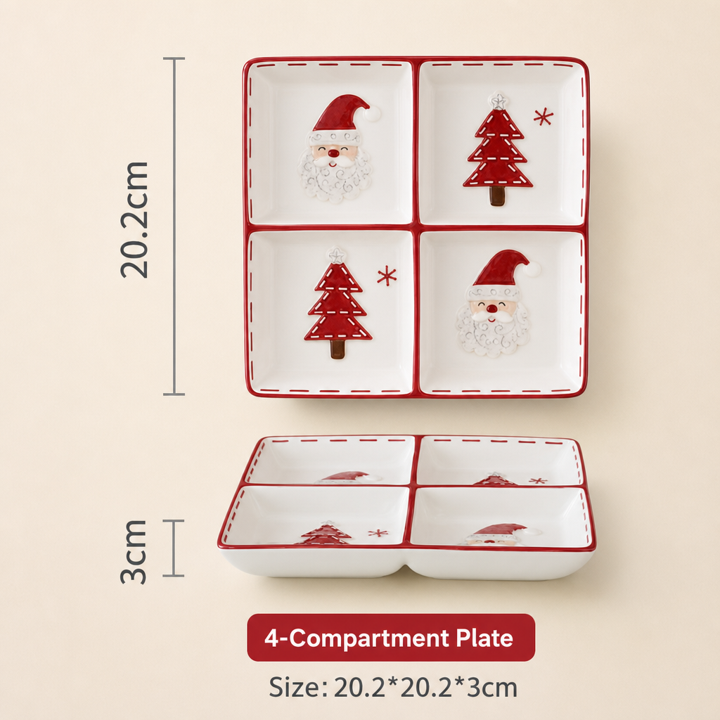 Cute Hand-Painted Christmas Ceramic Tableware