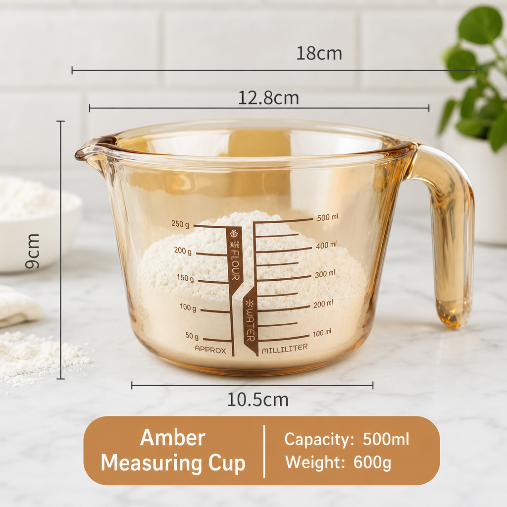 Borosilicate Glass Measuring Cup with Scale & Handle