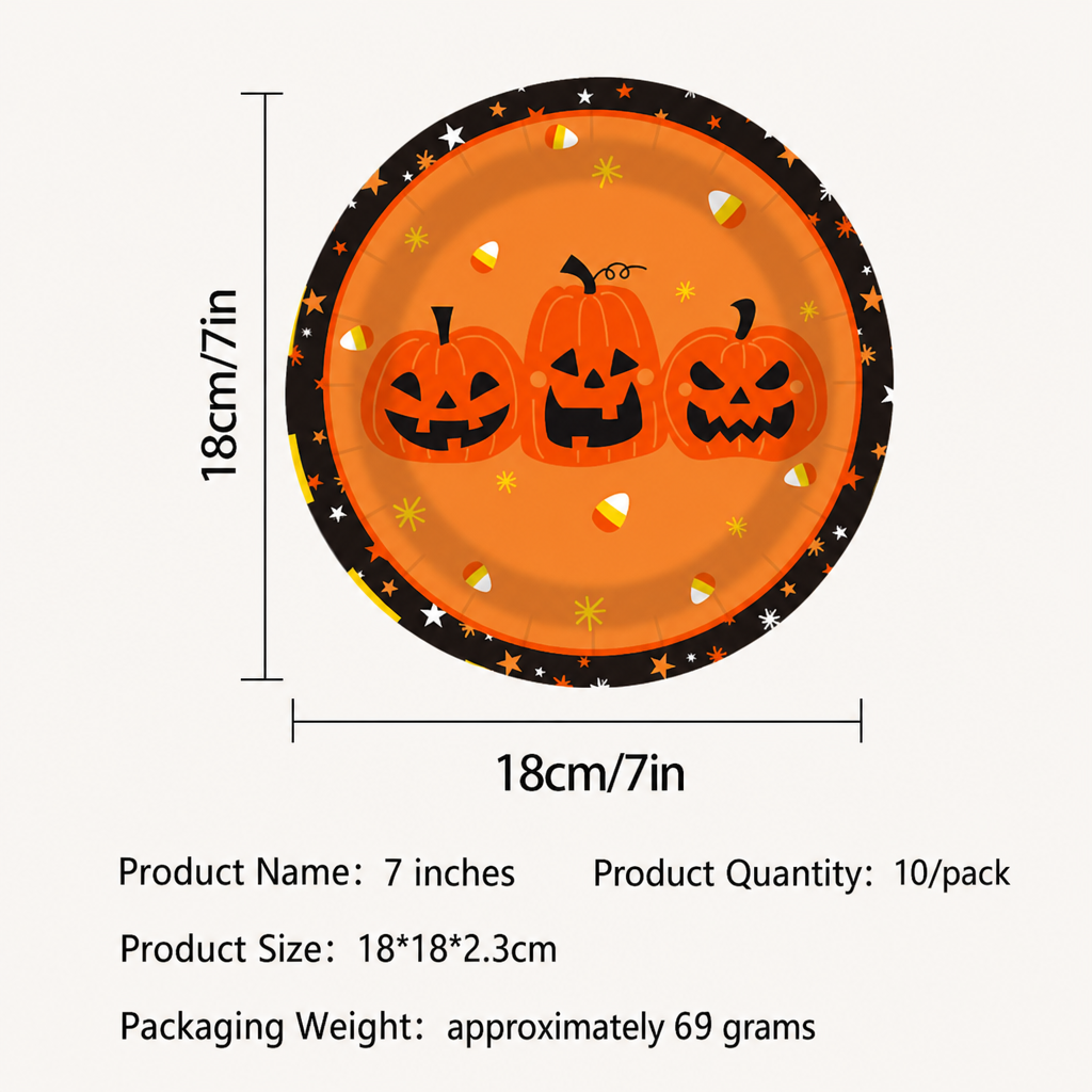 Halloween Pumpkin Ghost Party Tableware Set