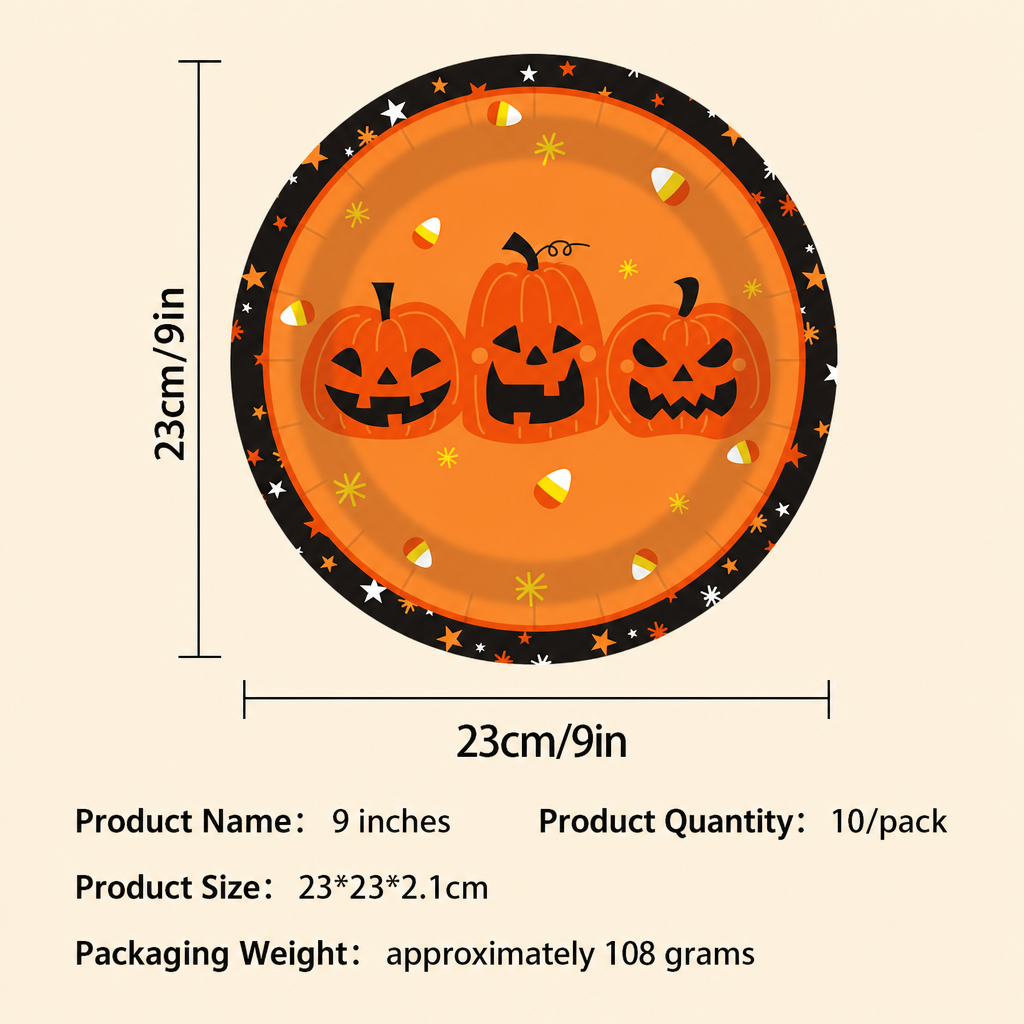 Halloween Pumpkin Ghost Party Tableware Set