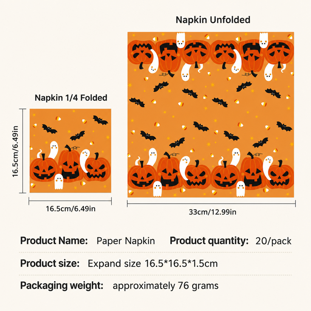 Halloween Pumpkin Ghost Party Tableware Set